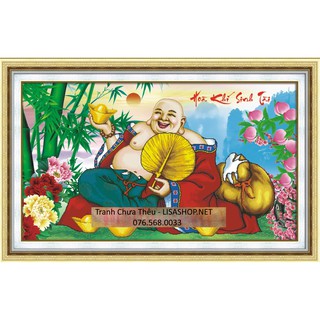 Tranh thêu phật di lạc 89015 chưa thêu 3d