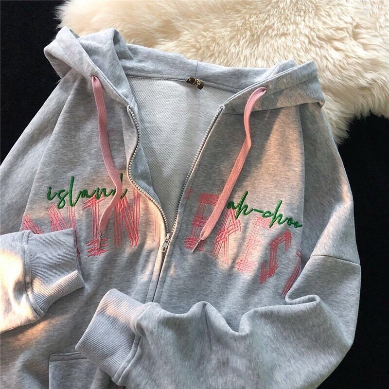 [NEW] Áo Khoác Hoodie Có Mũ 2 Lớp Thêu Chữ INTEREST Chất Nỉ Thoáng Mát Dầy Dặn Ulzzang Giữ Nhiệt Chống Nắng( Hàng Sẵn)