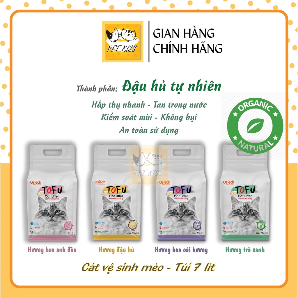 Cát vệ sinh mèo Ostech Tofu Cat Litter 7 Lít