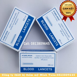 Kim chích mụn nặn mụn BLOOD LANCETS bao sắc nhọn Hộp 200 Chiếc