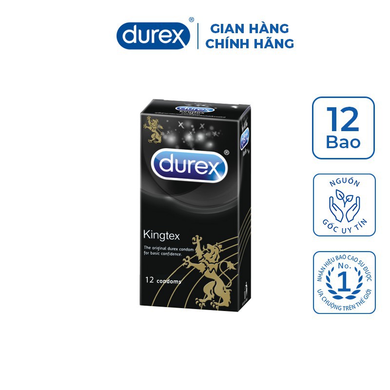 [Chính Hãng] Bao Cao Su DUREX KING TEX kích cỡ 49mm - Hộp 12c