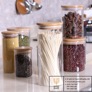 Hũ thủy tinh nắp gỗ 1000ml