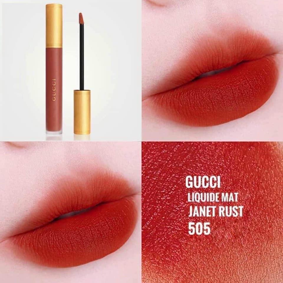 Son Kem Lì Gu Xì Rouge Liquid Matte Màu 208 They Met in Argentina Hồng Đất - 505 Janet Rust Màu Đỏ Đất