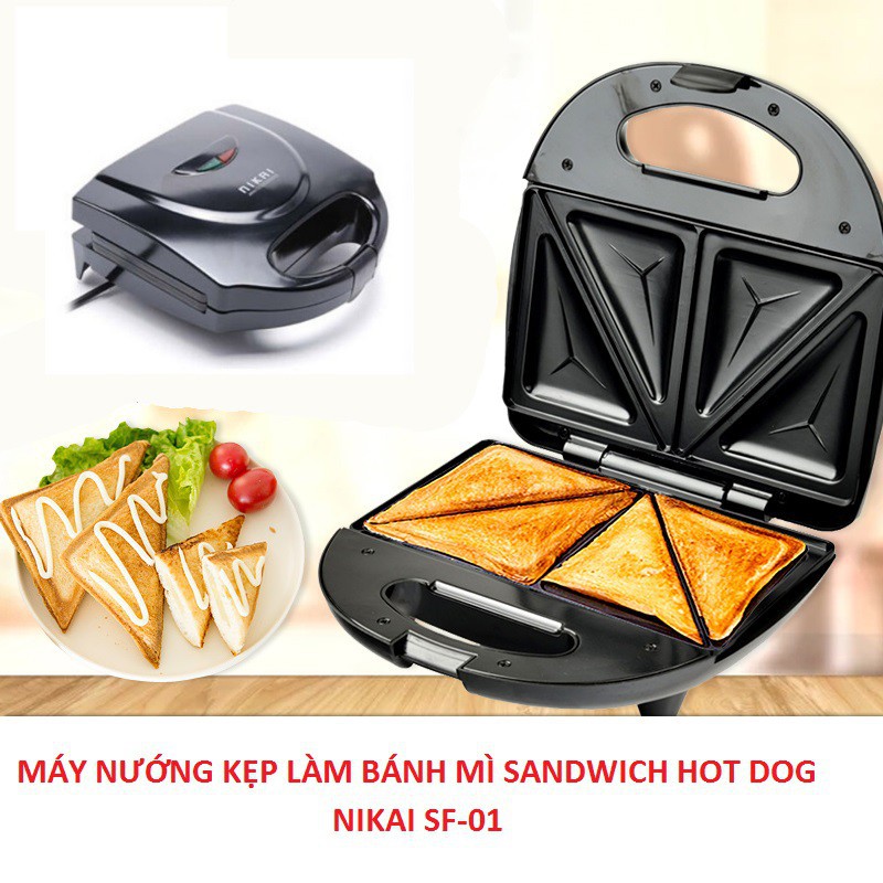 XẢ HÀNG TỒN KHO -  Máy Làm Bánh Mì Sandwich -  Máy Kẹp Nướng Bánh Hotdog Nikai SF01 KTH12345