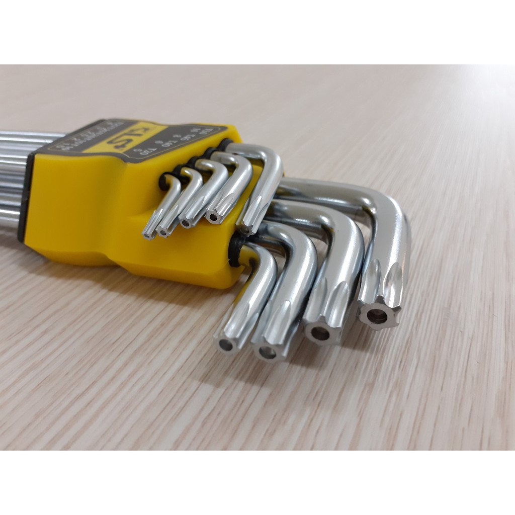 Bộ lục giác bông hoặc bi LS+ cao cấp đa năng, 9 cây độ cứng HRC 50-55 với kích thước lục giác từ 1.5 - 10mm