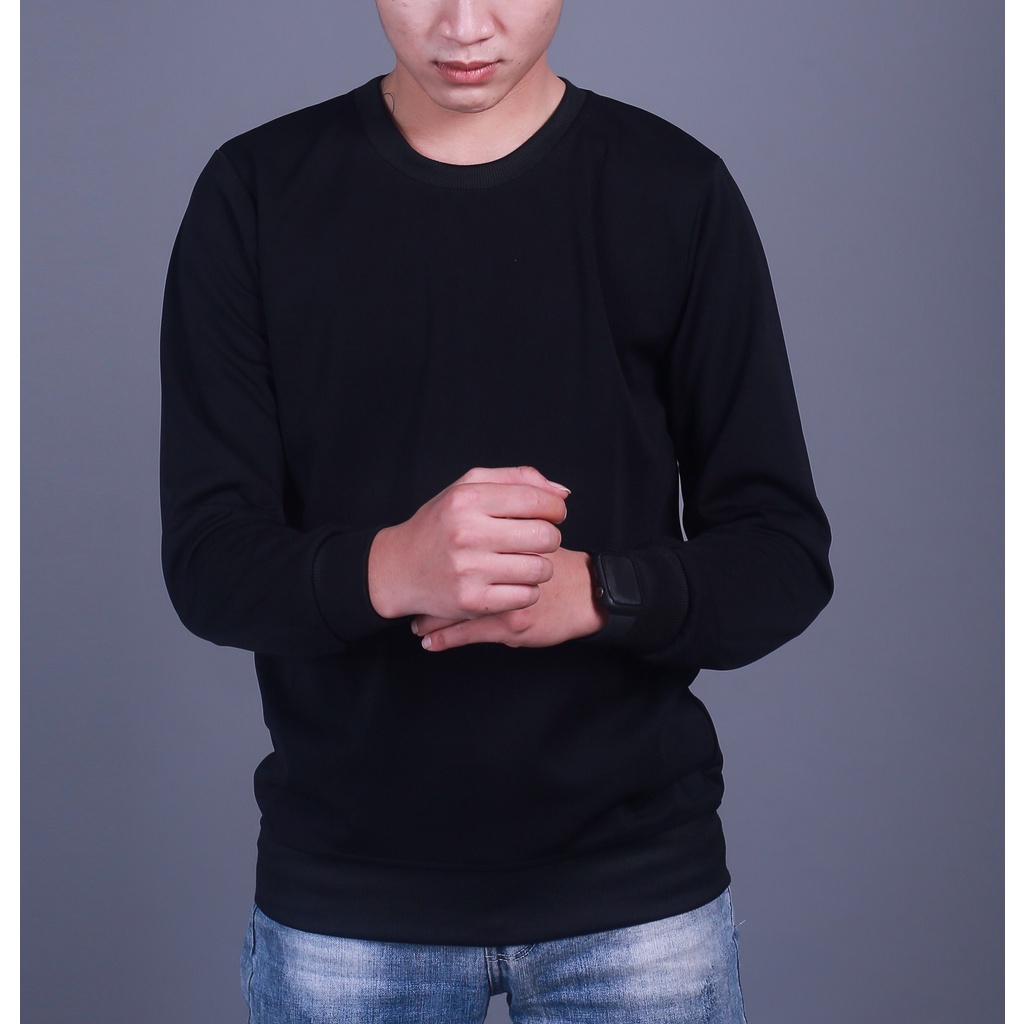 Áo Thu Đông Nam Nữ - Áo Nỉ Nam Dài Tay Basic Chất Liệu Poly Mềm Mịn-  TD68