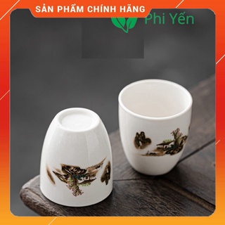 Bộ 6 chén uống rượu và bình rót rượu sứ Thanh Hoa cao cấp