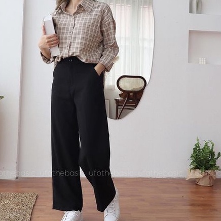 [ufo.thebasic] Quần Ống Rộng Dáng Suông Dài / Đen - L
