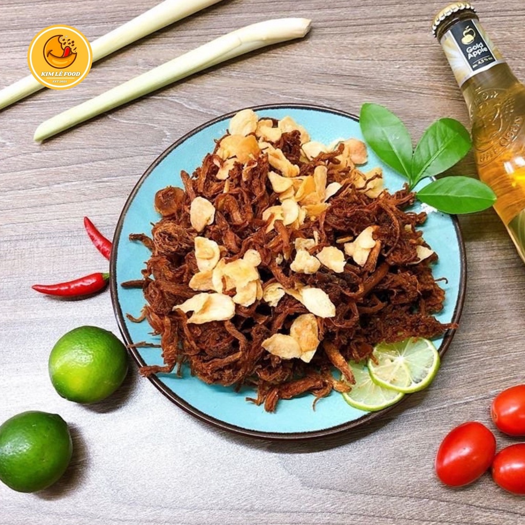 Khô Heo Cháy Tỏi 300g Đồ Ăn Vặt Ngon Kim Lê Food Hà Nội
