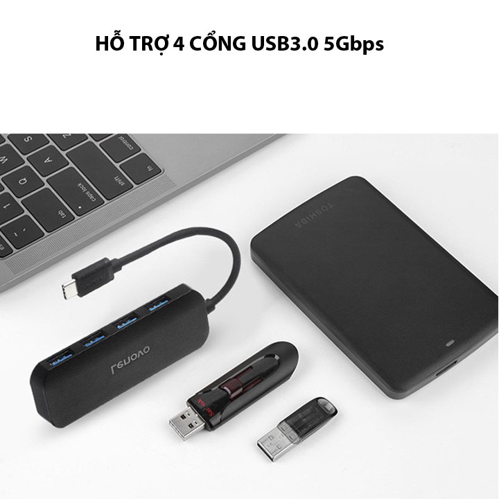 Hub Type C Chia 4 Cổng USB3.0 Lenovo C611