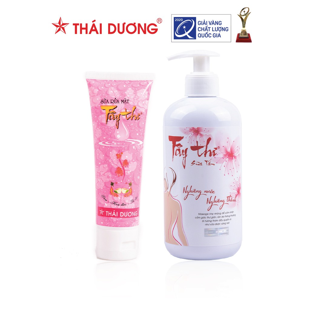 Bộ chăm sóc da và body - Sữa rửa mặt Tây Thi 90g & Sữa tắm Tây Thi 200ml/480ml - Sao Thái Dương