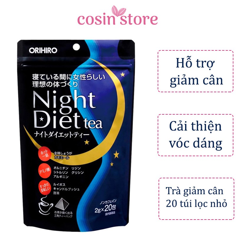 Trà Giảm Cân Night Diet Tea Orihiro 20 Túi Lọc Nhỏ