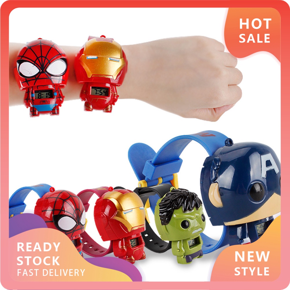 Đồng hồ đeo tay Yx-T Marvel Avengers Iron Man The Hulk Spiderman Captain America Cho trẻ em