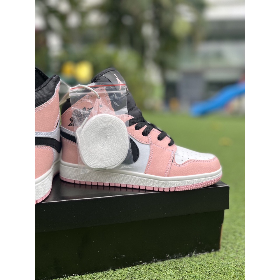 Giày Jordan Hồng Cổ Cao , Giày JD1 Hồng Trắng Cao Nữ Siêu Đáng Yêu Bản Đẹp 2022 Full Box Bill