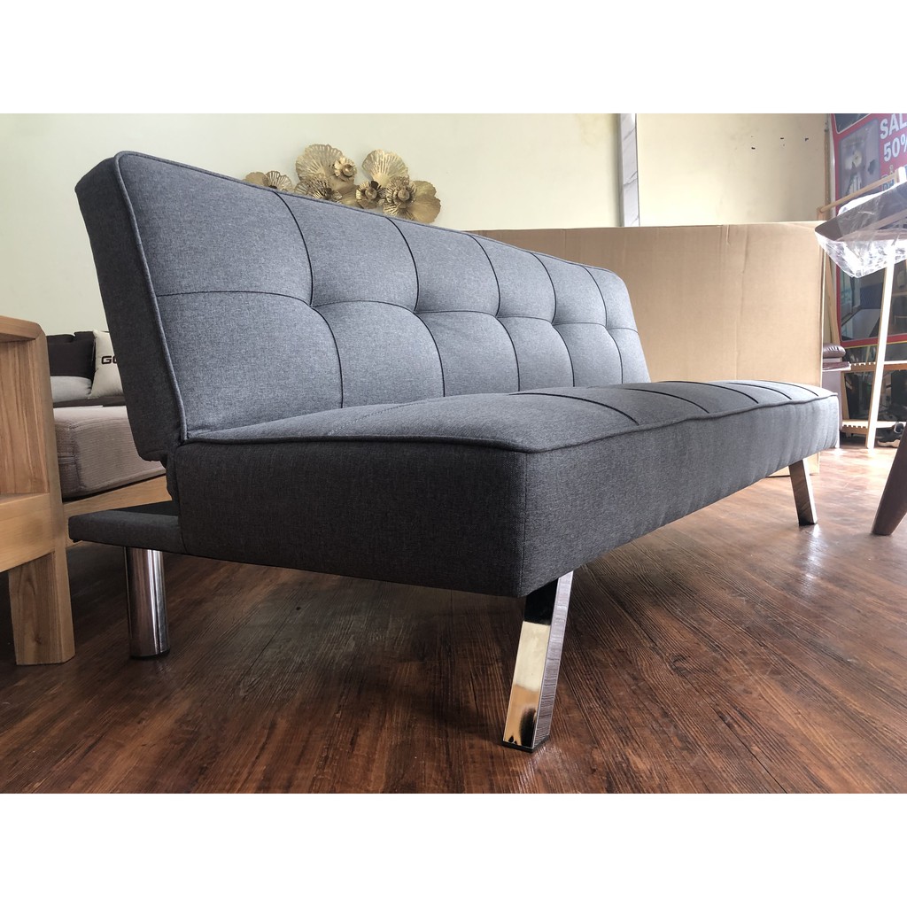 Sofa giường - sofa bed màu xám chất vải bố rất đẹp dài 1m7