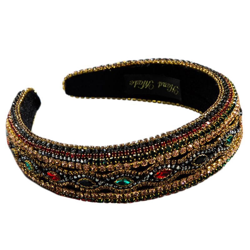 Cài Tóc Đính Đá Pha Lê Nhiều Màu Phong Cách Retro Sang Trọng Cho Nữ