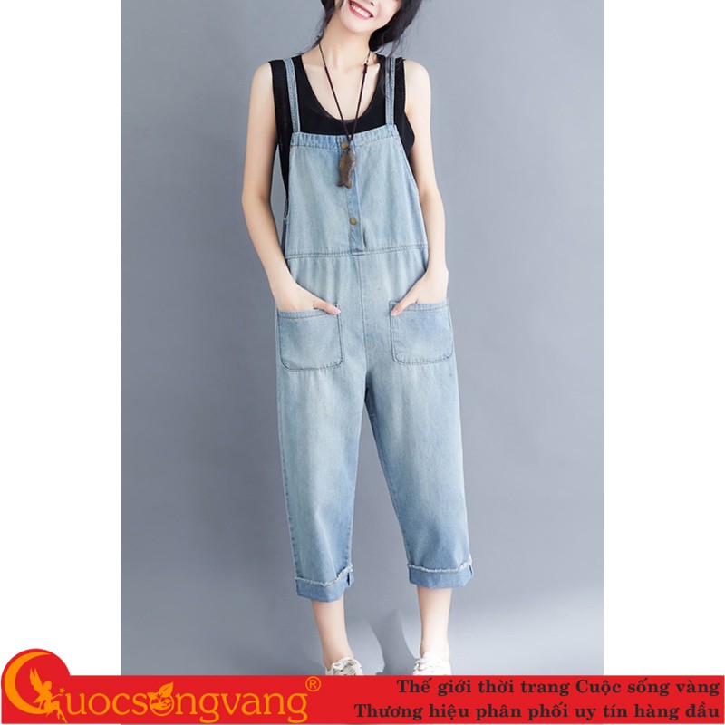 Quần jean yếm nữ denim quần yếm jean nữ GLQ148 Cuocsongvang