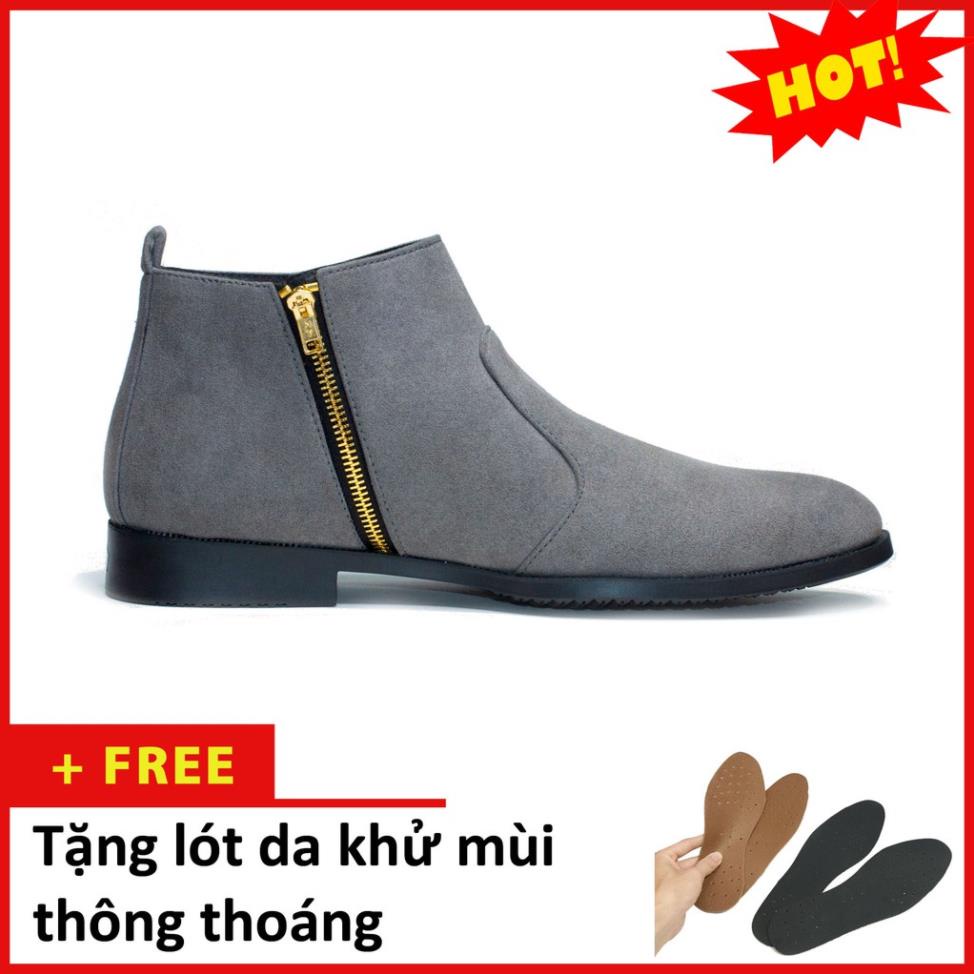 🌵 Giày Cao Cổ Nam AROTI Dáng Chealsea Boot Chất Đẹp Cao Cấp,Đế Khâu Siêu Bền, Tăng Chiều Cao 3cm Đủ size CB521-BUX(L
