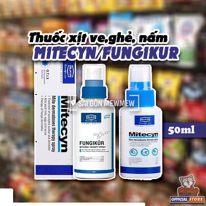 Alkin Fungikur / Mitecyn 50ml cho chó mèo