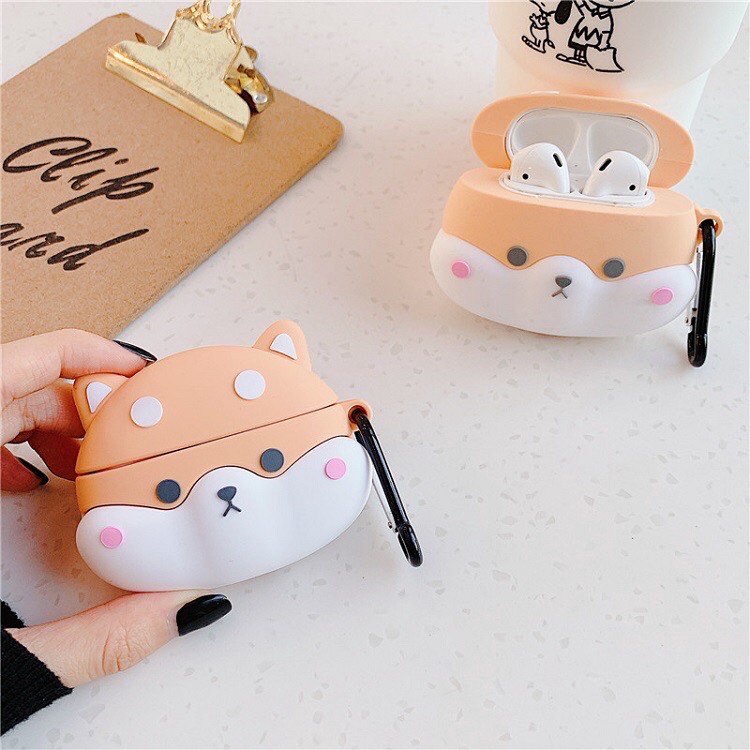 Vỏ bảo vệ, bao đựng, case tai nghe bluetooth airpods1/2 loại dày cao cấp chống va đập hình thú dễ thương