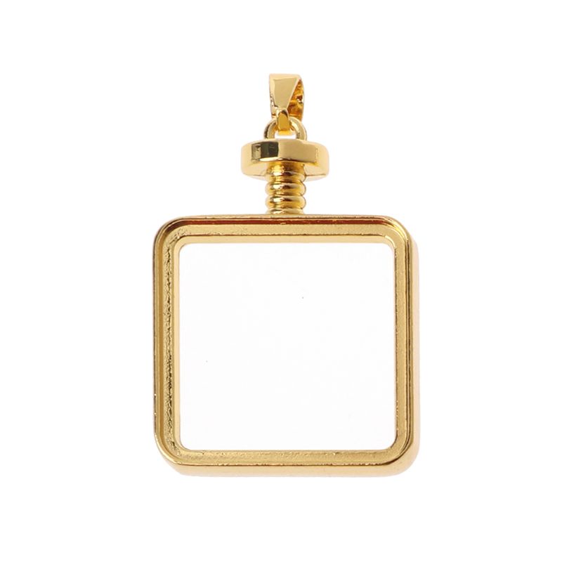 Flgo Mặt Dây Chuyền Kim Loại Dạng Nén Epoxy Hình Học Màu Vàng / Bạc Làm Trang Sức DIY