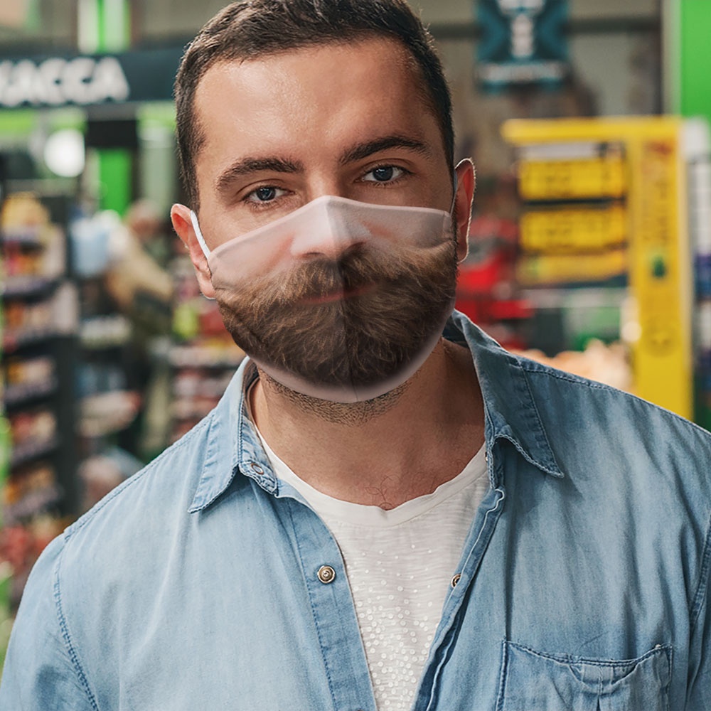 Khẩu trang lè lưỡi vải mặt người hàm răng in đàn ông 37 CARTWELL ngăn bụi mịn chống nắng phòng ô nhiễm không đau tai thờ