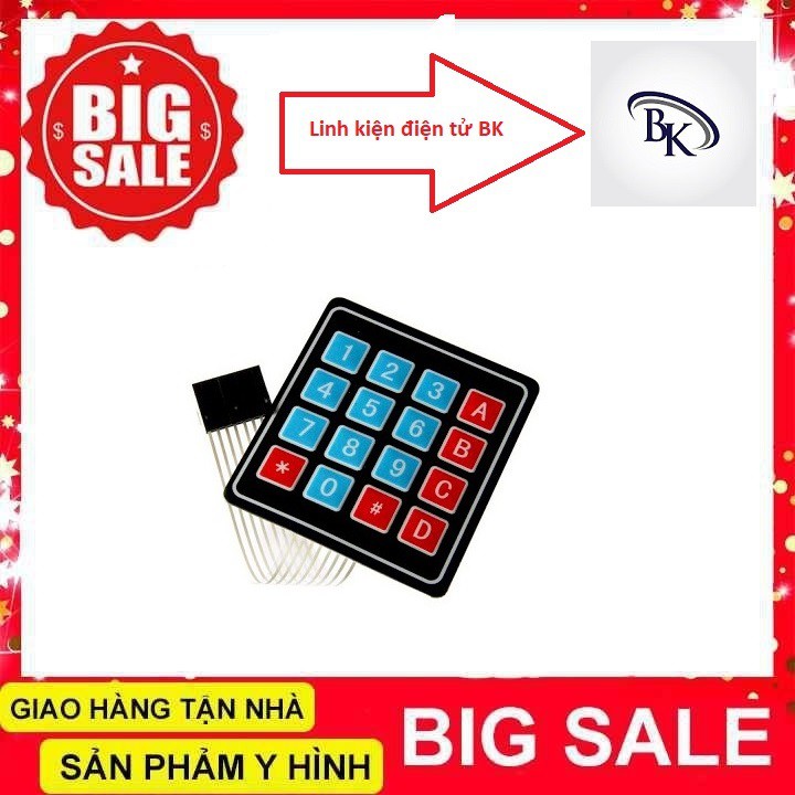 Bàn Phím dây Ma Trận Mềm 4x4 Keypad