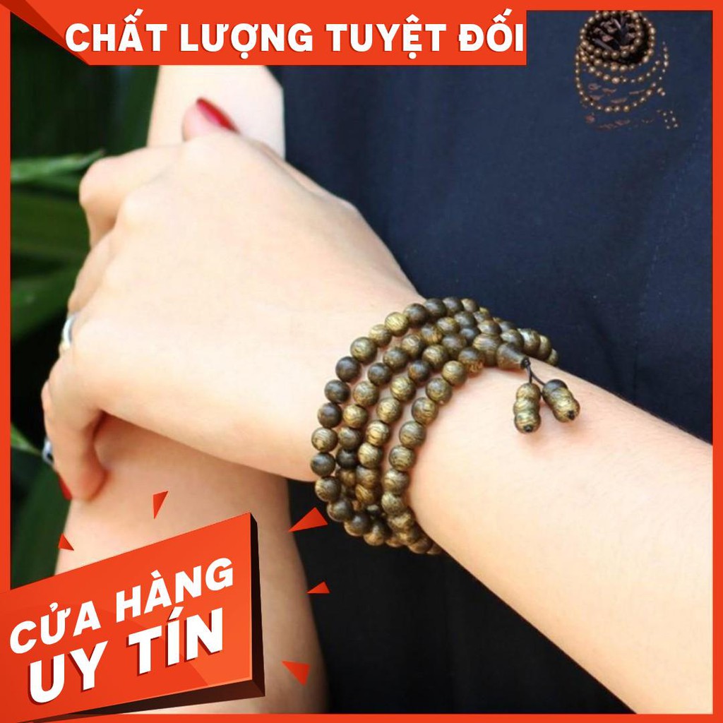VÒNG TAY CHUỖI HẠT TRẦM HƯƠNG 108 , 8 MM Đoạn trừ 108 phiền não, âu lo
