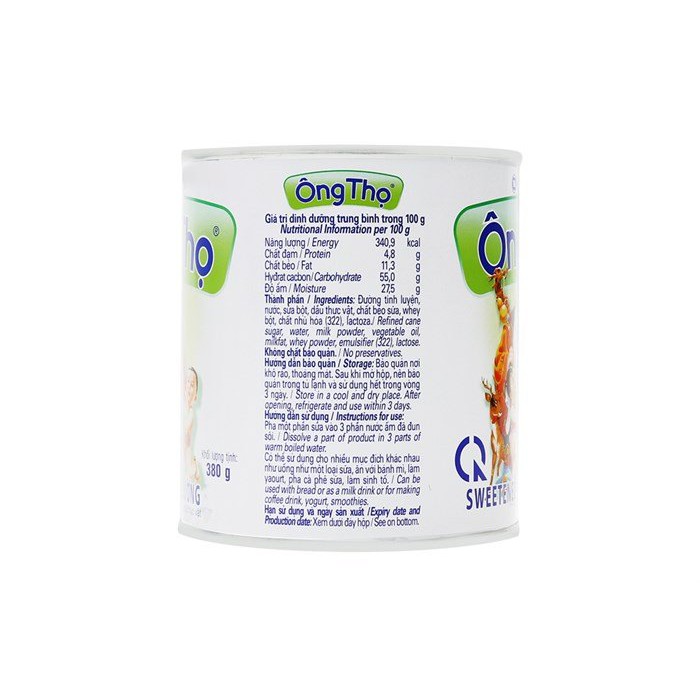 Sữa đặc Ông Thọ nhãn trắng,2 lon x 380g