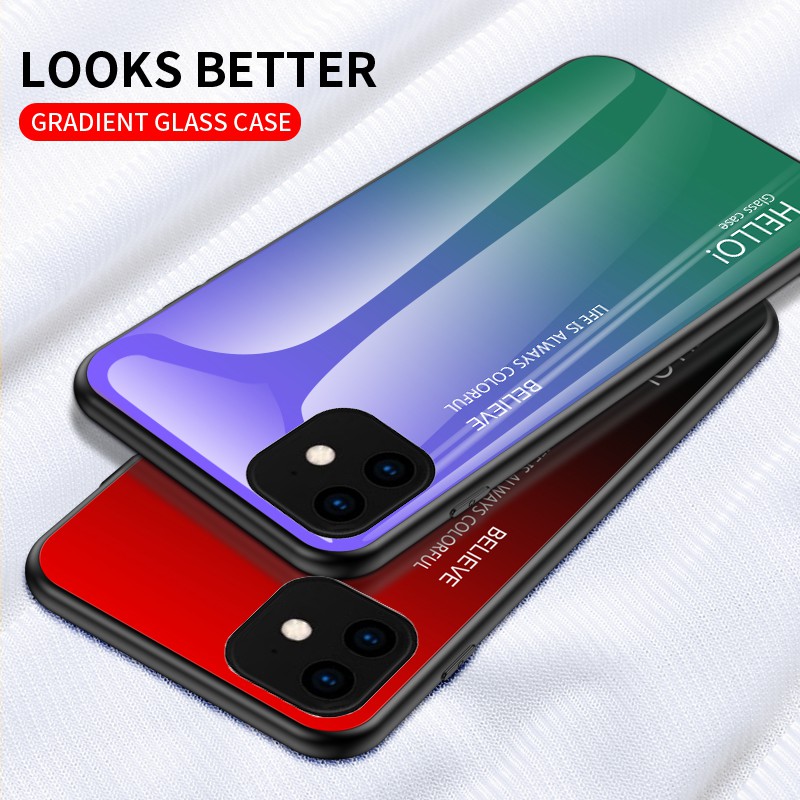 Toughened glass Case For iphone 11 Pro Max X Xs Max XR 5 5s SE 6 6s 7 8 plus Cover Casing