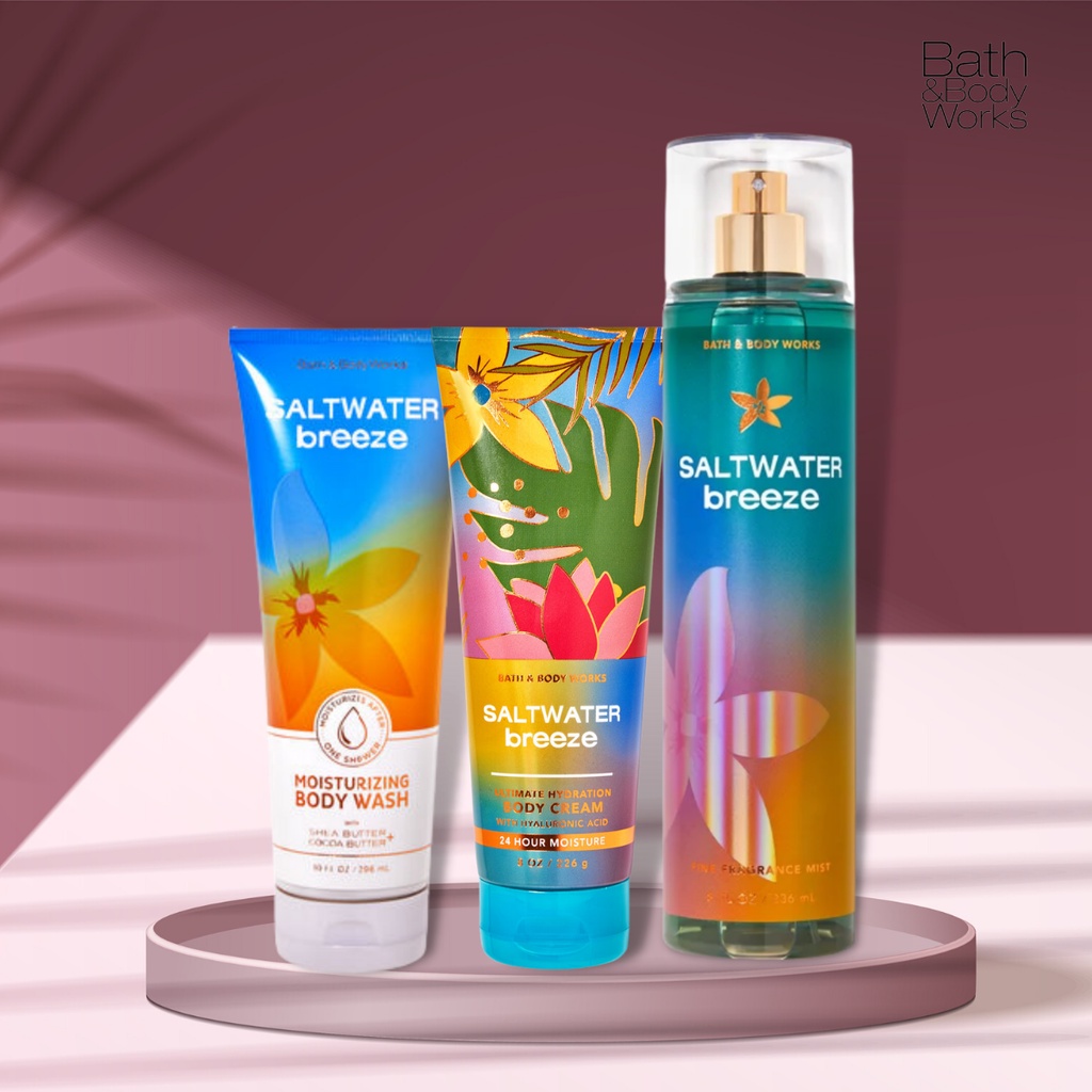 Xịt Thơm Toàn Thân Body Mist Bath And Body Works Saltwater breeze Nhẹ Nhàng Thanh Mát Chai 236ml