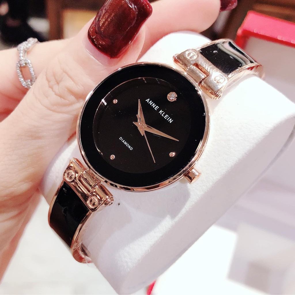 Đồng Hồ Anne Klein Nữ Màu Đen 28mm (Rose Gold)