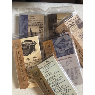 P117 - Antique Bookstore - Bộ 60 tờ giấy ghi chú dùng tự trang trí