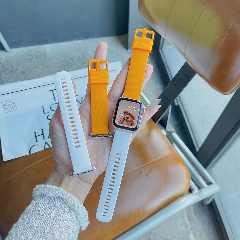 Dây silicon đồng hồ aw phối màu dây apple watch dây silicon 2 màu phu.kien368