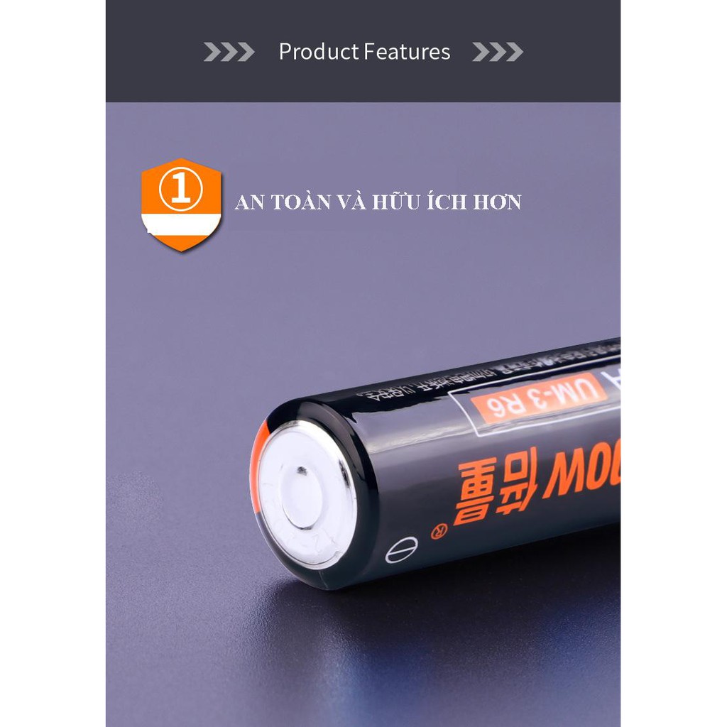 Combo Bộ Pin tiểu khô carbon DoublePow, pin 1,5V