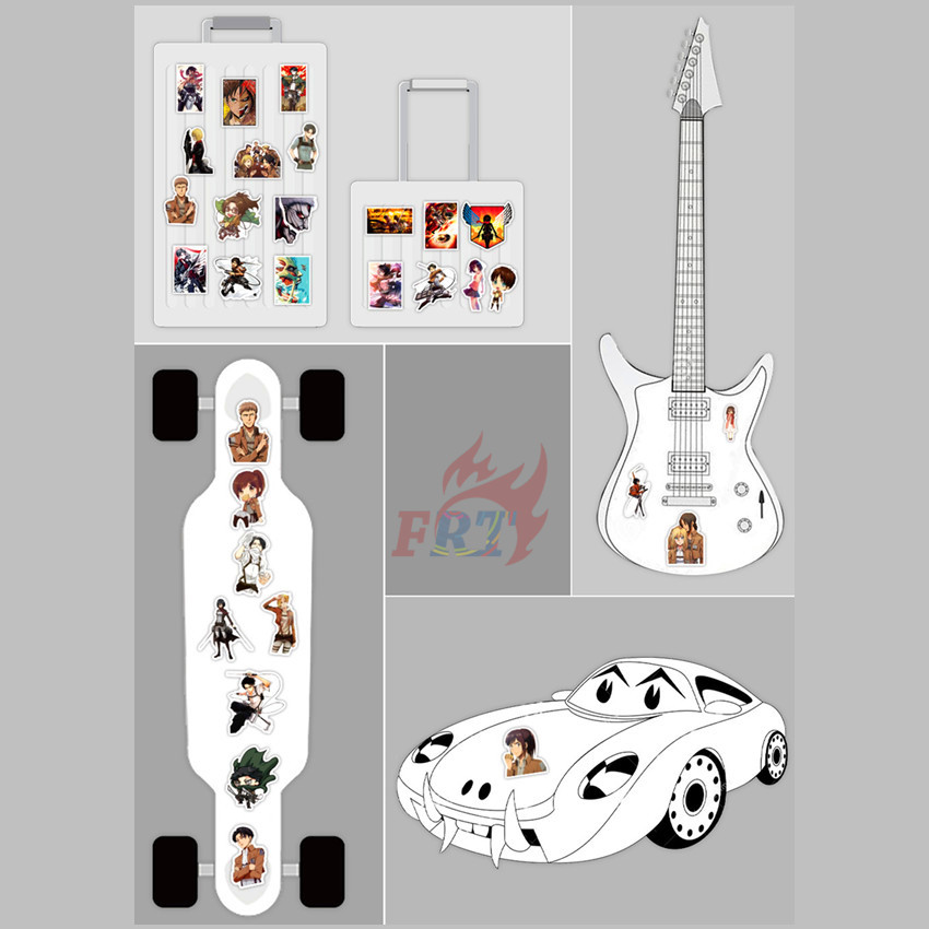 MIKASA Set 100 Nhãn Dán Trang Trí Hình Nhân Vật Trong Phim Attack On Titan