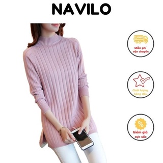 Áo len nữ hàn quốc cổ lọ from rộng đẹp ALD001