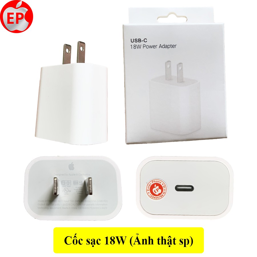 Bộ sạc nhanh iPhone 18W đóng hộp CAO CẤP bảo hành 12 tháng.