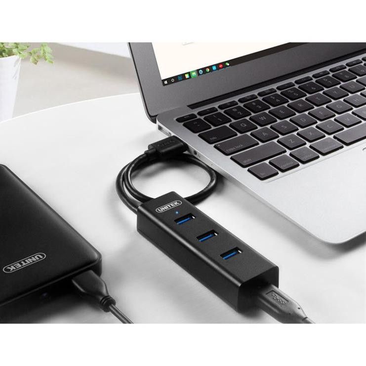 Hub chia USB 3.0 ORICO, UNITEK 4 cổng, 7 cổng trong suốt với nguồn kép - Hàng chính hãng