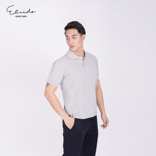 Áo thun polo nam co giãn chất lượng cao cấp màu ghi sáng ELNIDO