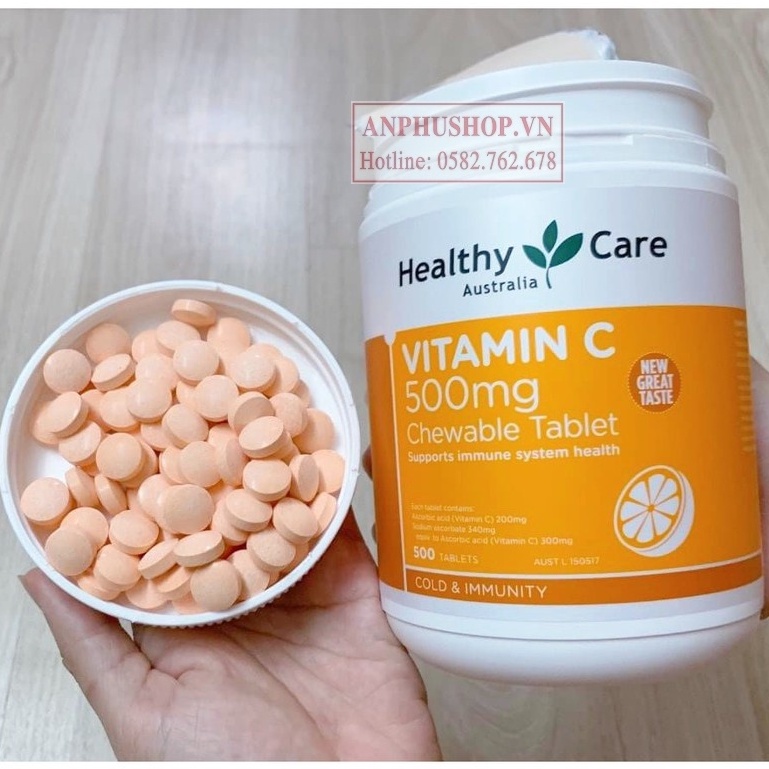 Viên Ngậm Vitamin C Healthy Care 500mg - Hộp 500 viên (Hàng chính hãng)