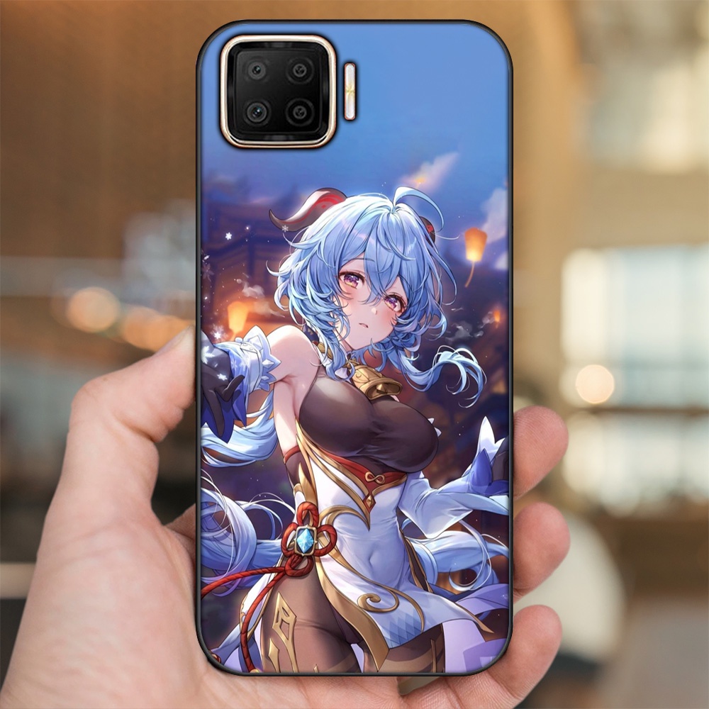 Ốp lưng Oppo A73, A93 4G viền đen in hình Ganyu Genshin Impact