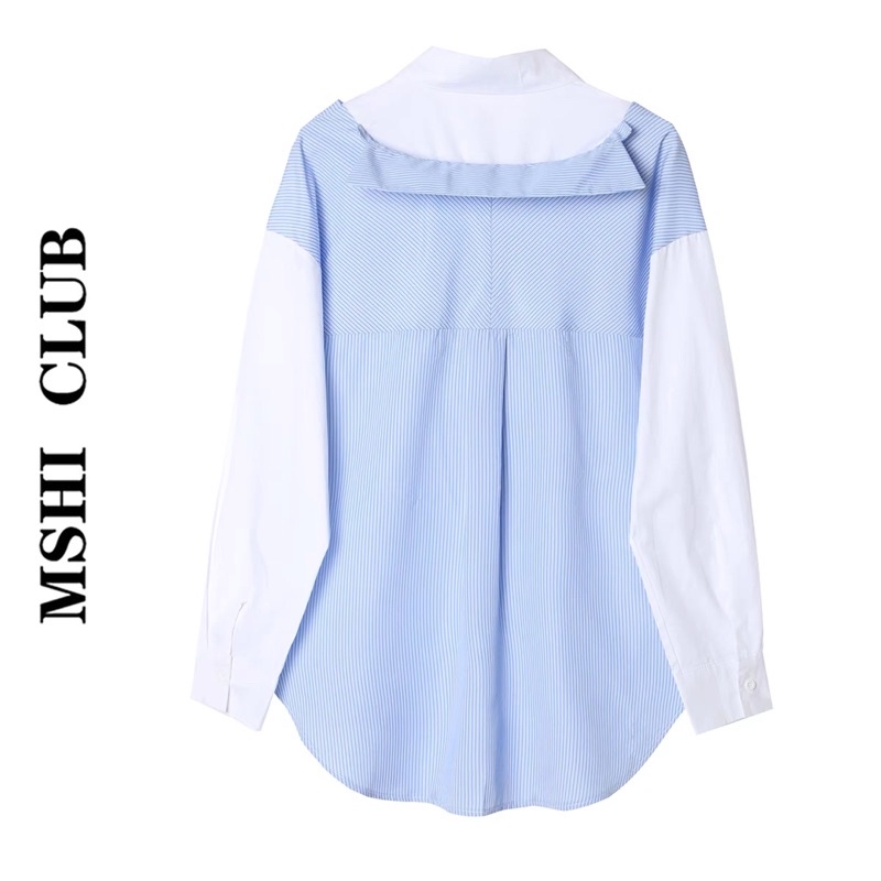 Áo sơ mi trắng thiết kế giả khăn choàng MSHI CLUB