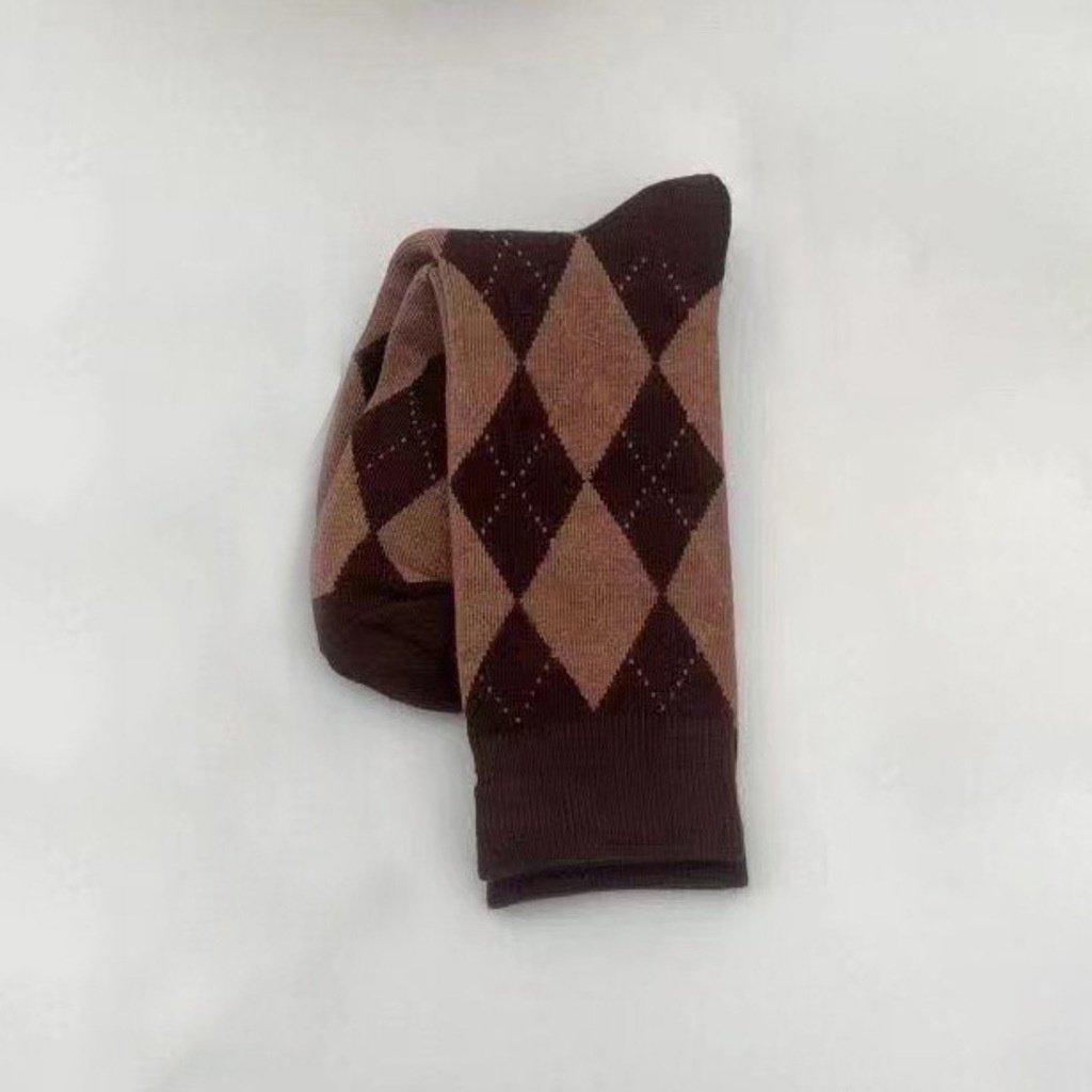 Tất Ống Lửng Họa Tiết Kim Cương Thời Trang Thu Đông Cho Nữ