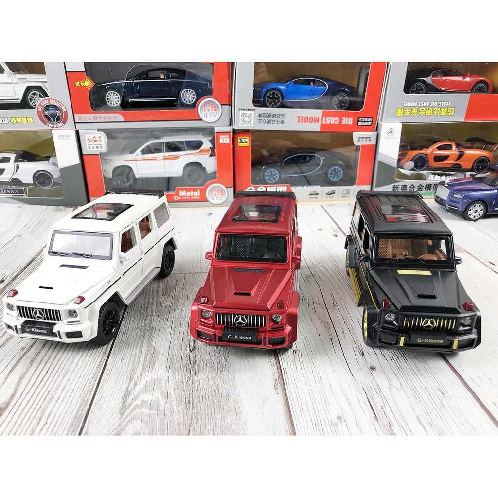 Mô hình xe Mercedes-Benz AMG G63 tỉ lệ 1:32 hãng Chezhi khung kim loại, 3 màu Đen, Đỏ, Trắng