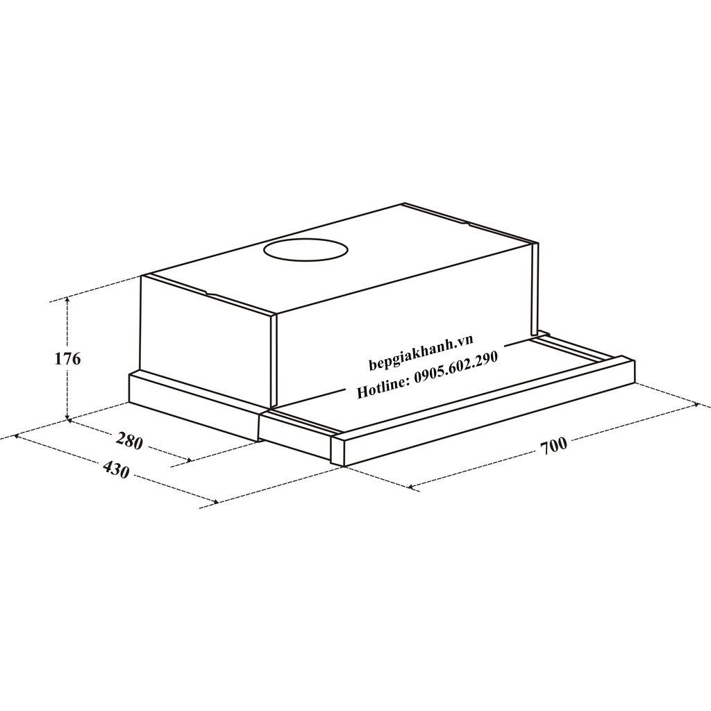 Máy hút mùi âm tủ 70cm Arber AB 700KA sản xuất Trung Quốc