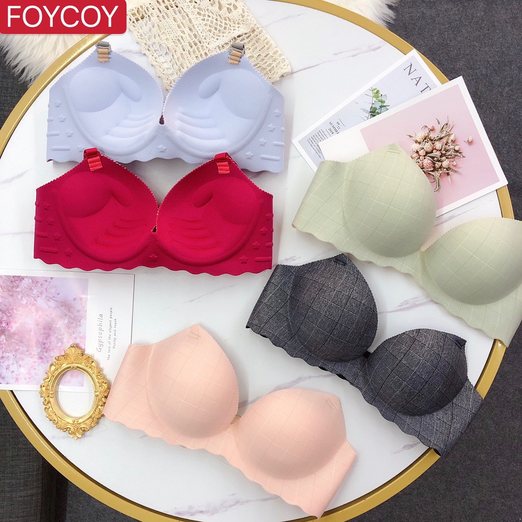 Áo Ngực Su Muối Tiêu Hiệu FOYCOY Họa Tiết Kẻ Ô Vuông Thông Hơi Nâng Ngực Bàn Tay | BigBuy360 - bigbuy360.vn