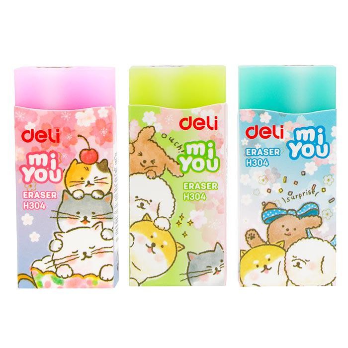 Gôm tẩy Deli MiYou H303/H304 - Mẫu mới, giao màu ngẫu nhiên