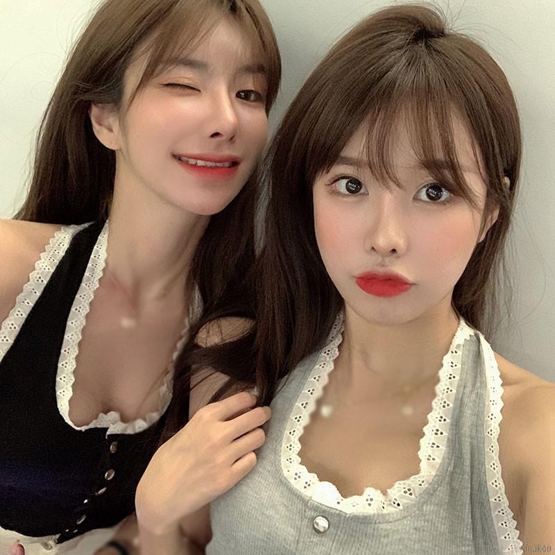 Áo Sát Nách Phối Ren Hoa Phong Cách Hàn Quốc