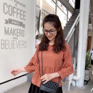 Áo kiểu chất kate lụa cột nơ sau form 55 kg trở lại